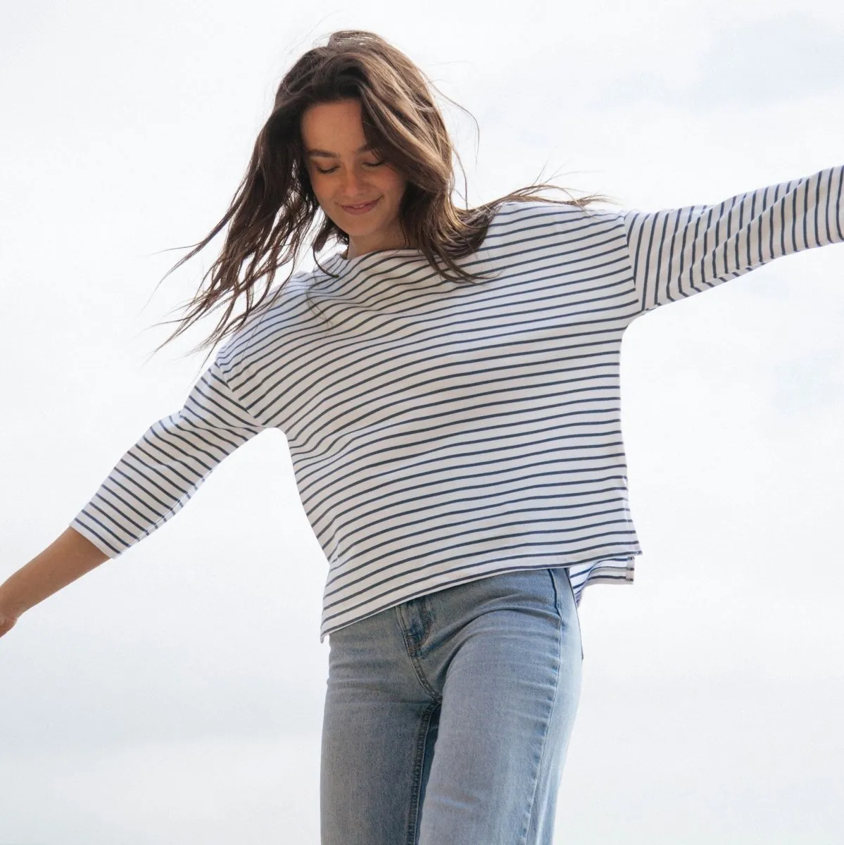 Striped Boat Neck Top