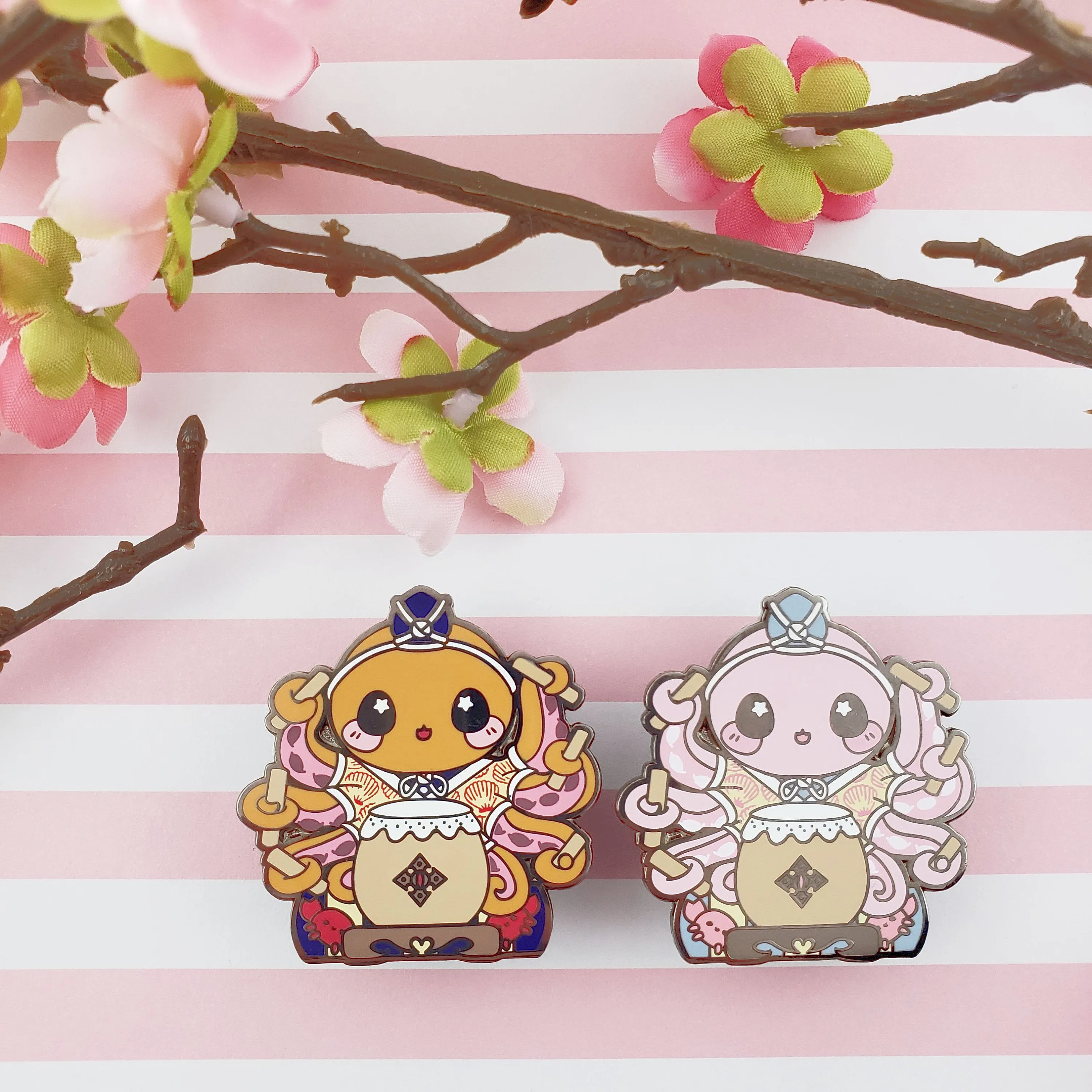 Taiko Octopus: Girl's Day Animal Enamel Pins