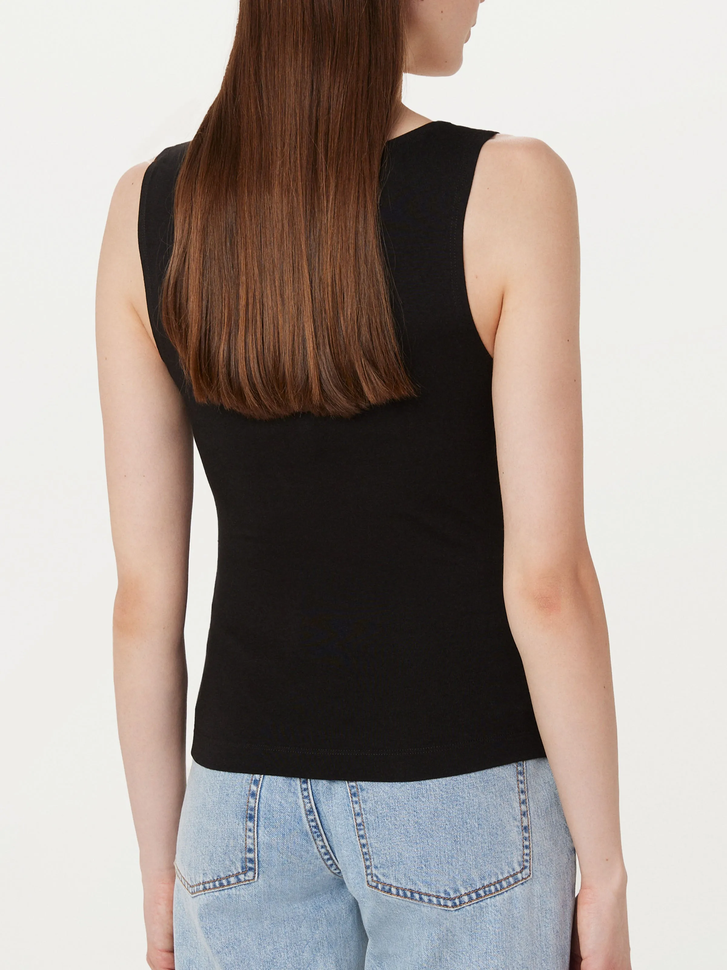 The Boat Neck Tank Top in Black