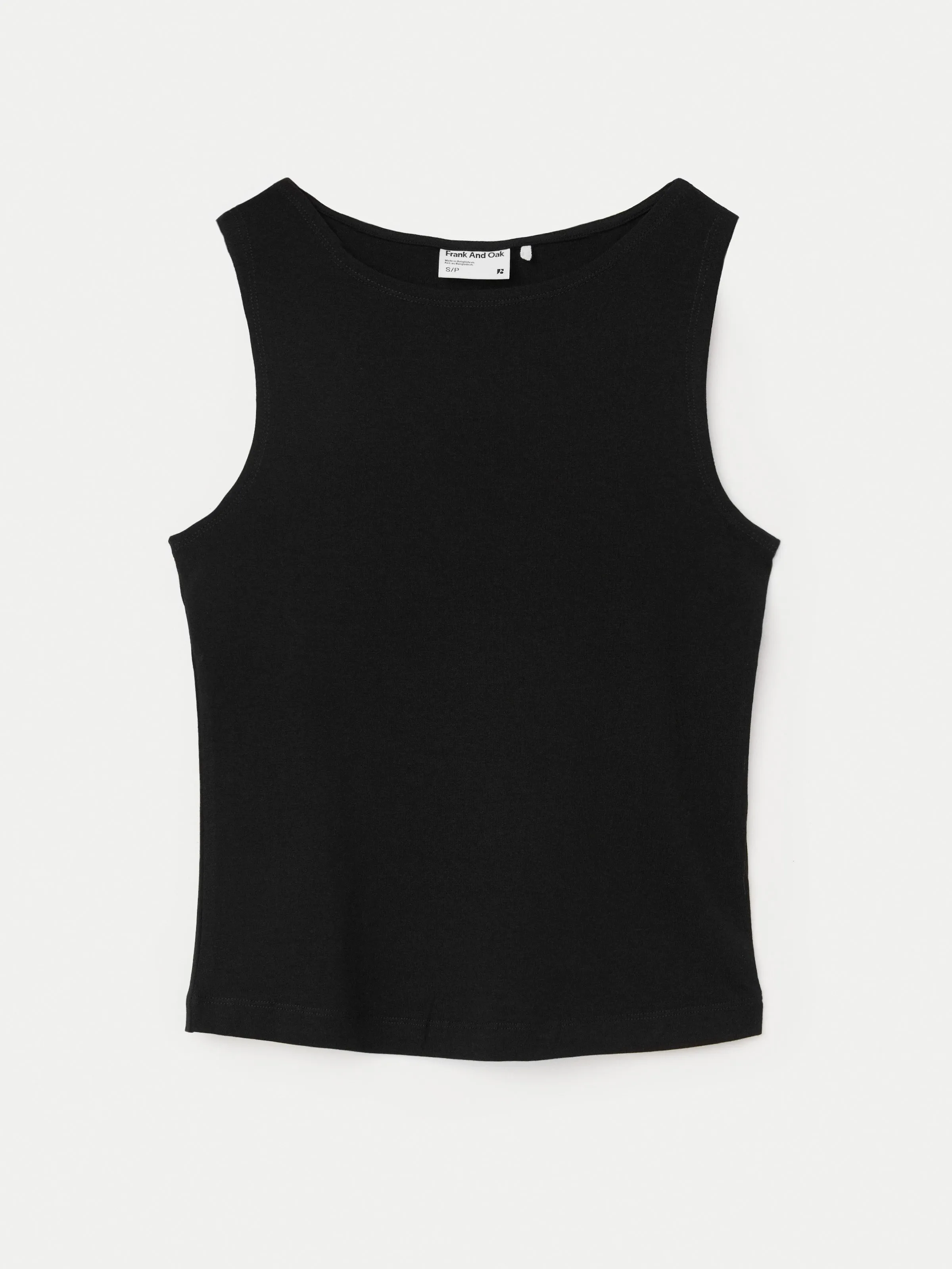 The Boat Neck Tank Top in Black