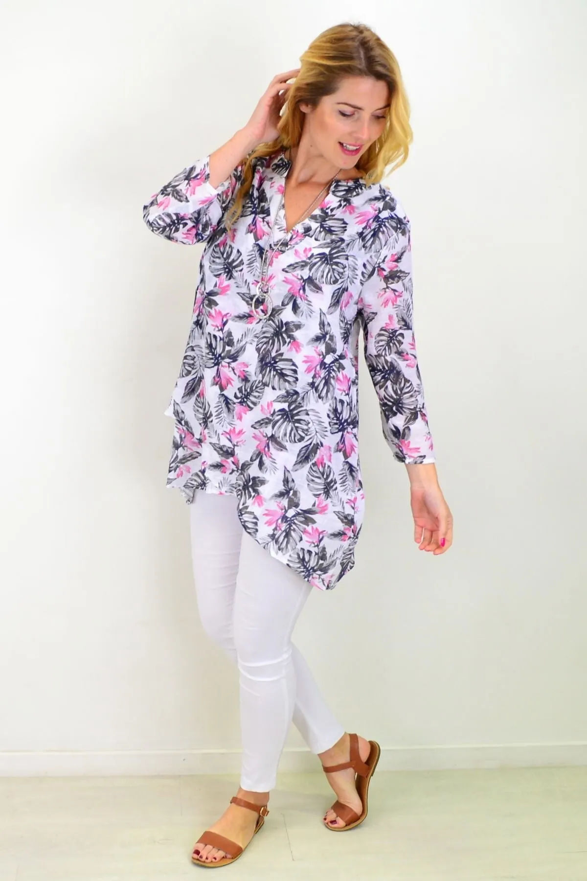 Tropical Bahama Hi Low Hem Tunic