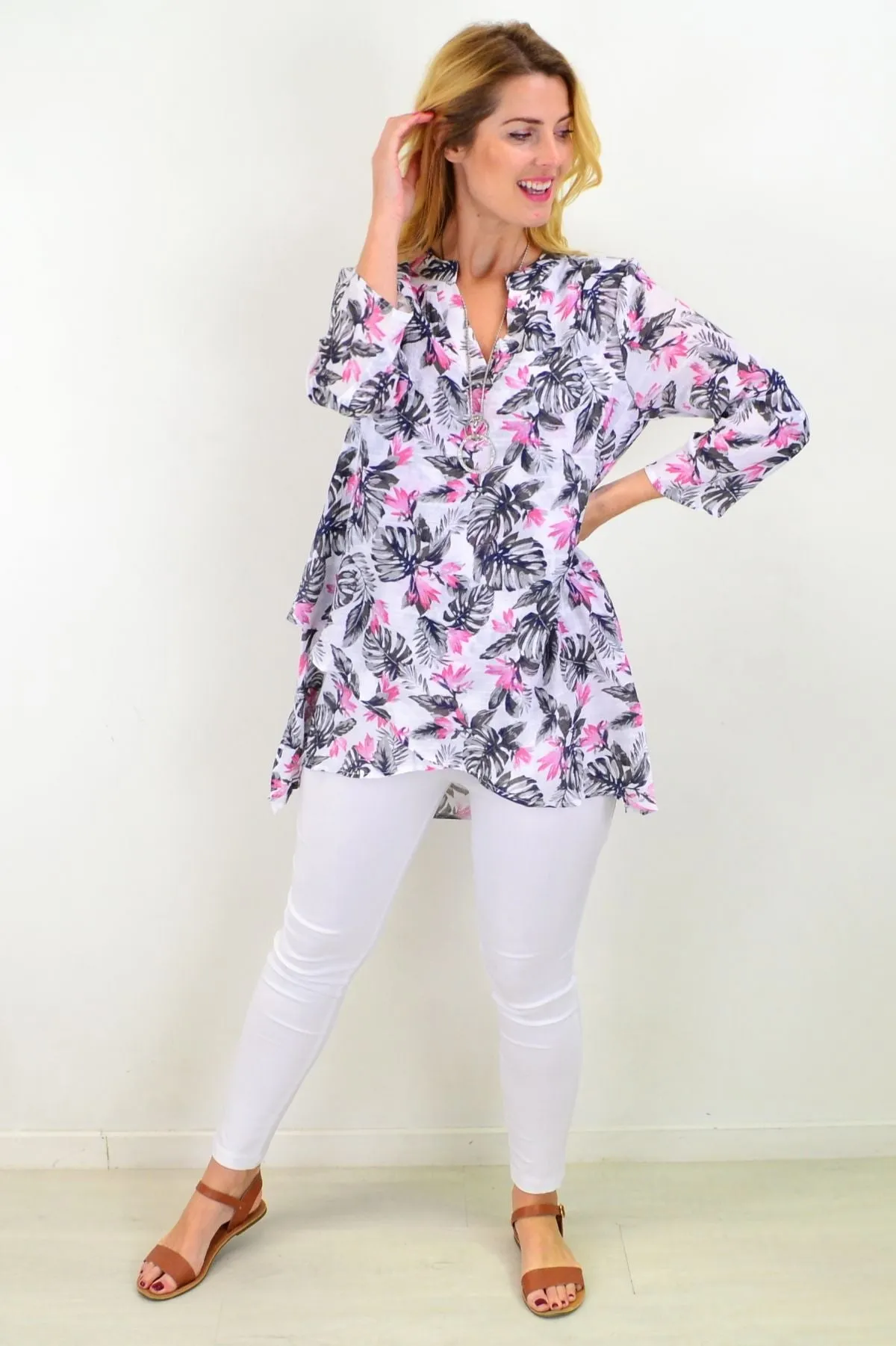 Tropical Bahama Hi Low Hem Tunic