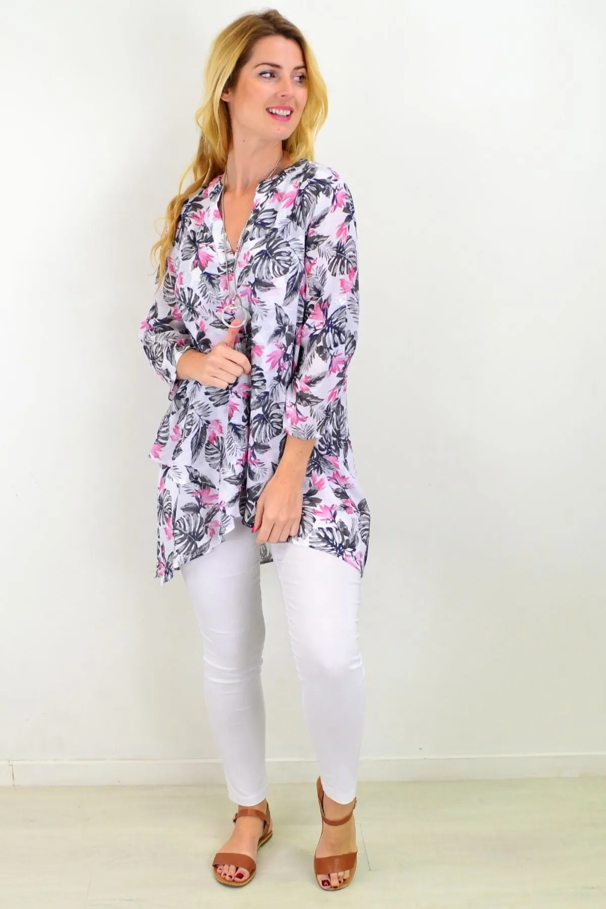 Tropical Bahama Hi Low Hem Tunic